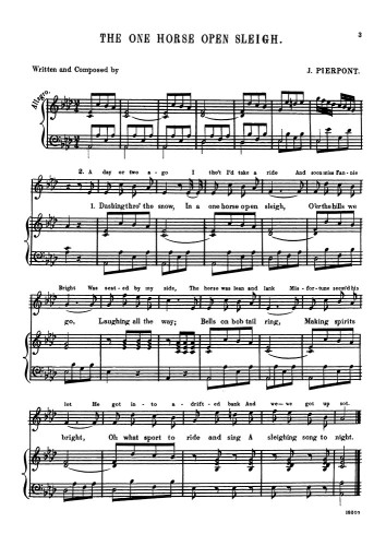 Дж. Пирпонт. «Открытые сани, запряжённые одной лошадью». «Jingle Bells»